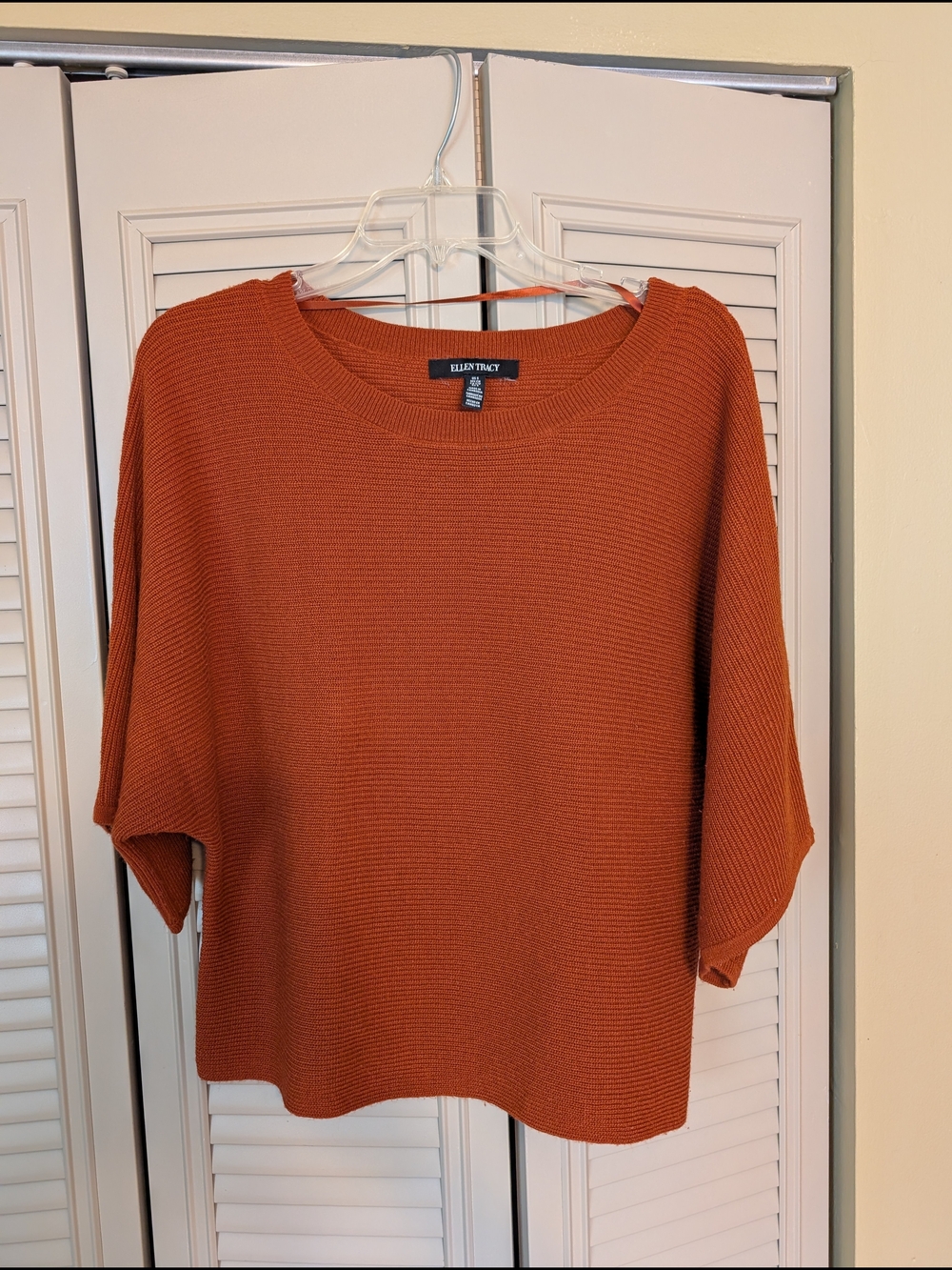 Ellen Tracy Burnt Orange Knit Sweater